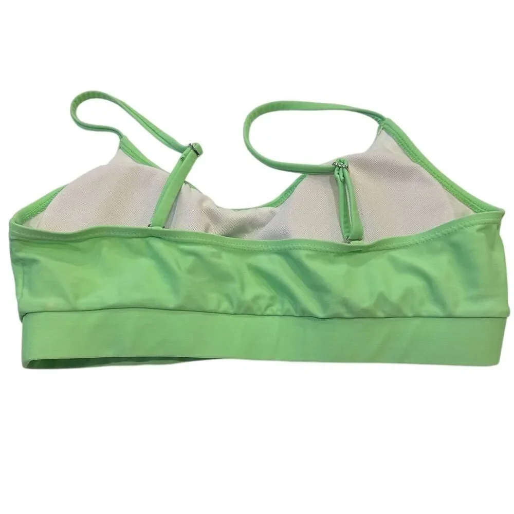 Fabletics Women's Medium Green Sports Bra Top Adjustable Straps‎